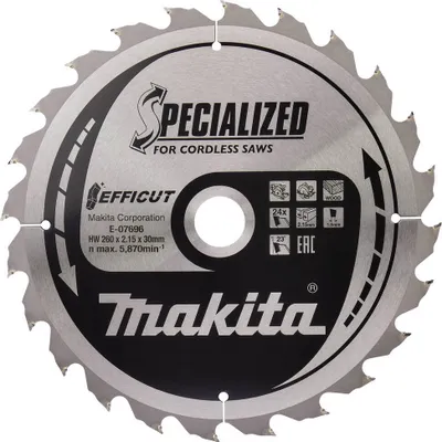 Zdjęcie produktu dla Tarcza pilarska Makita EFFICUT 260 x 30 mm - 24 zęby