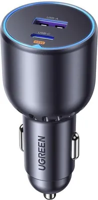 Produktbild von UGREEN Auto-Ladegerät, 63W, 1 USB-C Port, 1 USB-A Port, Schnellladung, Grau