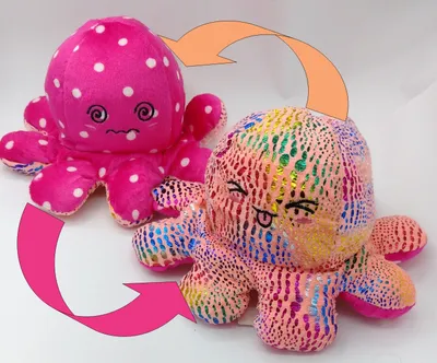 Produktbild von Niedliches Oktopus 20cm Plüschtier Wendeoktopus Octopus Kuscheltier kreative Spielzeuggeschenke für Kinder, Erwachsene, Freunde und Familie Glitzerstoff Farbe: pink/lachsfarben