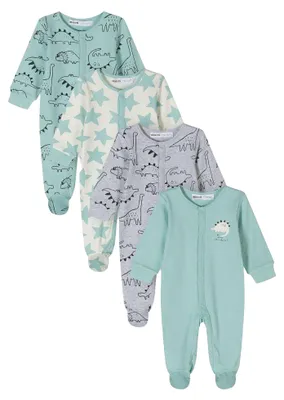 Produktbild von Minoti - Schlafanzug-Set für Baby, Langärmlig (4er-Pack) MN104 (62) (Minzgrün/Grau/Naturweiß)