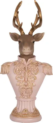 Produktbild von Clayre & Eef Dekorationsfigur Hirsch 16x14x36 cm Rosa Kunststoff