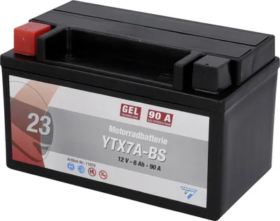 Produktbild von Cartec Gel Motorradbatterie YTX7A-BS 7Ah 160A