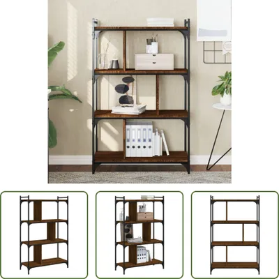 Immagine prodotto di The Living Store Libreria 4 ripiani effetto rovere marrone 76x32x123cm Materiale in legno