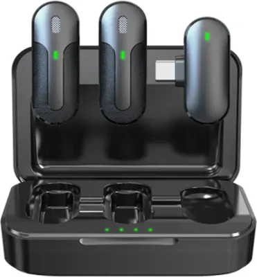 Produktbild von Technaxx TX-301, Lavalier-Mikrofon, 15 m, Akku, Bodypack-Empfänger, Acrylnitril-Butadien-Styrol (ABS), USB Typ-C