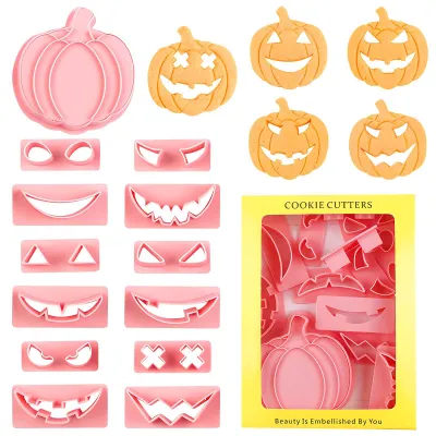 13-tlg. Kürbis-Ausstechformen-Set für Halloween-Kekse, Kunststoff