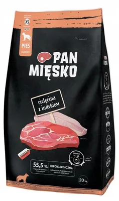 Zdjęcie produktu dla PAN MIĘSKO Cielęcina z indykiem XS 20kg