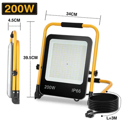 Produktbild von TolleTour LED Baustrahler 200W Kaltweiß Arbeitsleuchte Bauscheinwerfer Austellenlampe LED Fluter Floodlight