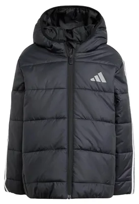 Productafbeelding van adidas Uni Kinderjas Essentials 3 Strepen, gevoerd, zwart/wit/wit, maat 6-7 jaar