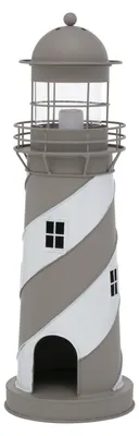 Produktbild von Kerzenlaterne Amrum Leuchtturm H.48 Ø.16 cm grau weiß Stückpreis
