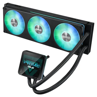 Produktbild von ASUS PRIME LC II 360 ARGB LCD, All-in-One-Flüssigkeitskühler, 12 cm, Schwarz