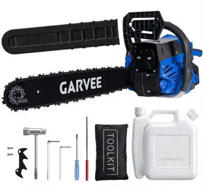 Produktbild von Benzin-Kettensäge - 58 ccm 2-Takt Motorsäge - 45 cm Schwert - Ergonomischer rutschfester Griff - Holzschneiden & Baumfällen - Blau