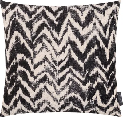 Produktbild von Kissenhülle - Schwarz - Cremeweiß - Polyester - 45 x 45 cm - mit Reißverschluss