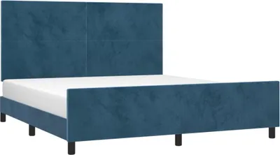 Productafbeelding van vidaXL Bedframe zonder matras, donkerblauw, 160x200 cm, fluweel