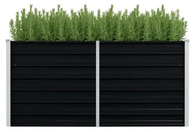 Produktbild von Hochbeet Anthrazit 160x80x77cm aus verzinktem Stahl