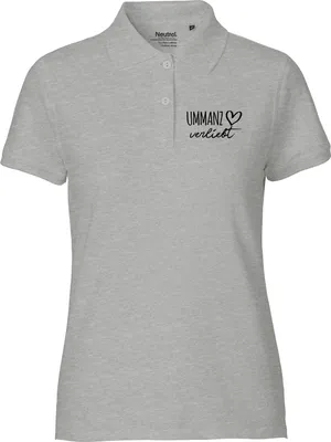 Produktbild von Huuraa Damen Polo Shirt Ummanz verliebt M Sport Grey Bio Baumwolle Fairtrade Poloshirt Geschenkidee