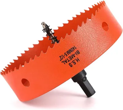 Produktbild von Lochsäge 140 mm, Bimetall HSS, für Holz und Metall, inklusive 1 Halterung und 1 Bohrer