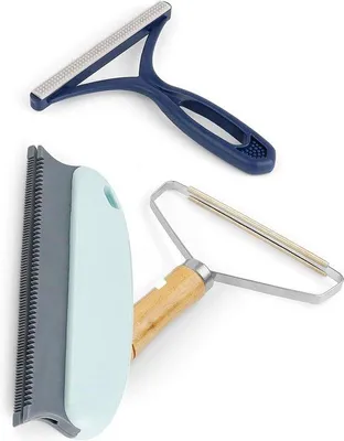 Imagen del producto de Removedor de pelo para gatos, con mango de madera, manual, para alfombras y ropa