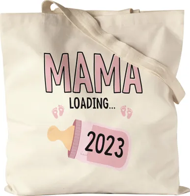 Produktbild von Mama Loading 2023 Jutebeutel Geschenk Werdende Mama Babynews Mit Ladebalken Mutterschutz Schwangerschaft Geschenkidee
