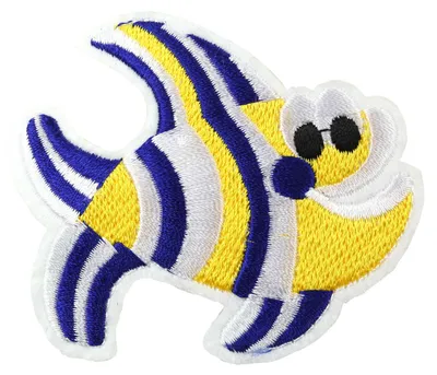 Aufbügler Bügelbild Applikation Fisch gelb
