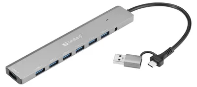 Immagine prodotto di Hub SANDBERG da USB-C/A a 7 porte USB 3.0