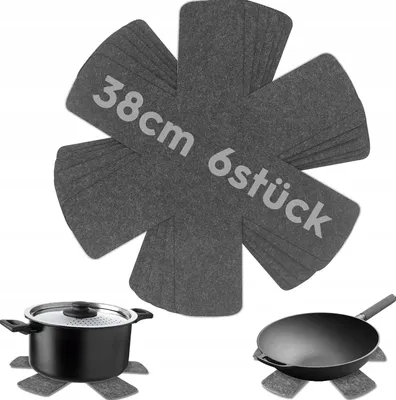 Produktbild von 6er Set Filz Pfannenschoner, 38 cm, Topfschutz