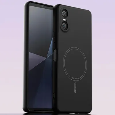 Produktbild von Magnetische Handyhülle für Sony Xperia 10 VI, MagSafe kompatible, Flüssig Silikon Stoßfest Kratzfest Hülle Schwarz