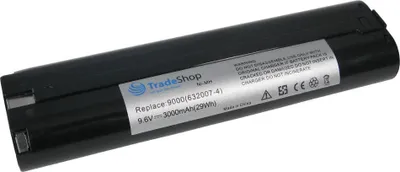 Produktbild von Trade-Shop Werkzeug Ni-MH Akku 9,6V 3000mAh für Makita 193889-4 193890-9 9033 9034 ML903 4390D 4399DW 6012HDQ 6095DWB B9000