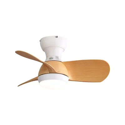 Image de Parrot Uncle 23 pouces ventilateur de plafond LED avec télécommande, 3 couleurs variables, 3 pales ABS & DC moteur pour chambre，couleur de grain de bois