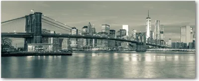 Produktbild von Tulup® Leinwandbild - 125x50 cm - Wandkunst - Drucke auf Leinwand - Leinwanddruck  - Sehenswürdigkeiten & Architektur - Schwarzweiß - Manhattan New York