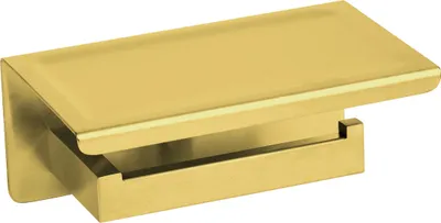 Produktbild von Balneo | Toilettenpapierhalter mit Ablage gold Edelstahl| Papierrollenhalter QARX Rostfrei | WC-Papierhalter aus Metall