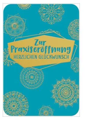 Produktbild von Glückwunschkarte zur Praxiseröffnung im Format 11,5 x 17 cm mit Briefumschlag