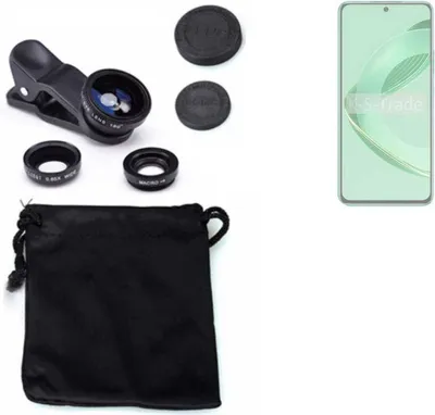 Produktbild von K-S-Trade Smartphone Kamera Linsen Set Kompatibel mit Huawei nova 12 SE 3in1 Clip-On Kamera Adapter Macro Weitwinkel FishEye Fischauge Objektiv Linse