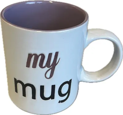 Produktbild von 040 Kaffeetasse lila, weiss, Aufdruck "my mug"