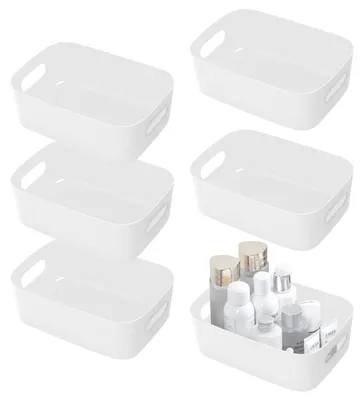 Produktbild von 6 Stück Plastik Aufbewahrungsboxen - Organizer Box für Badezimmer und Kosmetik
