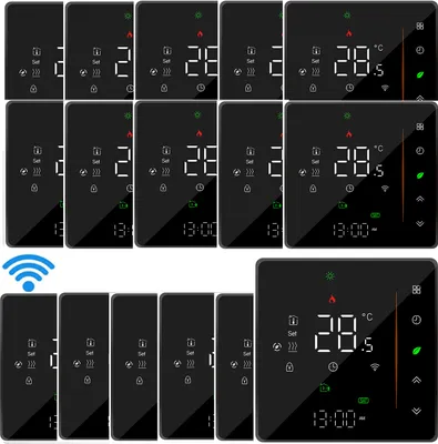 Obrázek produktu pro WiFi Digitální pokojový termostat LCD Termostat pro 16A elektrické podlahové vytápění Týdenní programovatelný nástěnný termostat Podpora mobilní aplikace APP/hlasové ovládání Kompatibilní s Alexa/Google