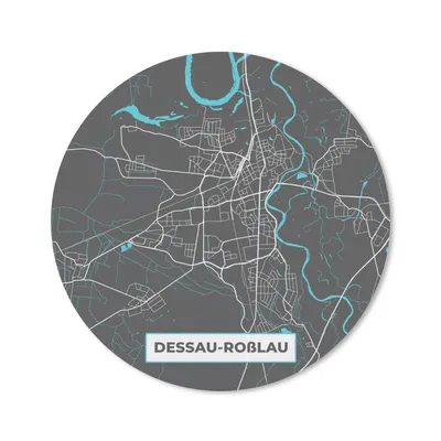 Produktbild von MuchoWow® Mauspad Mousepad Karte - Stadtplan - Dessau Roßlau- Deutschland - Blau 40x40 cm - Mousepads - Maus Mat - Pad - Mausunterlage - Schreibtisch Accessoires