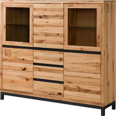 Image de MASSIVMOEBEL24 | Buffet en bois de Hêtre sauvage 166x40x148 naturel huilé VILLANDERS #107