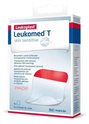 Produktbild von Leukomed T skin sensitive, steriler Transparentverband, 7,2 cm x 5 cm | Packung (5 Pflaster)