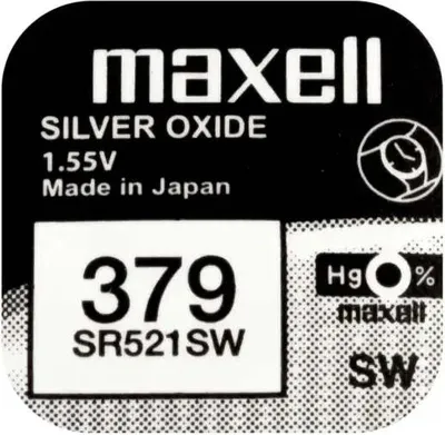 Obrázek produktu pro Maxell 18293000, Baterie na jedno použití, SR521SW, Oxid stříbrný, 1,55 V, 10 kusů, 16 mAh