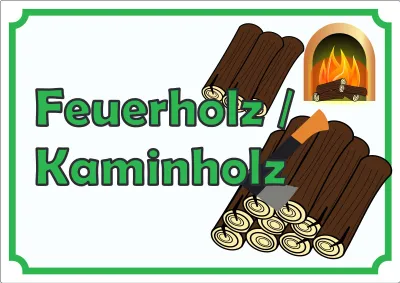 Produktbild von Werbeaufkleber Aufkleber Feuerholz A4 (210x297mm)