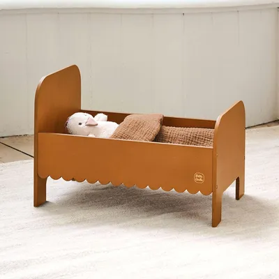 Produktbild von Puppenbett Noyer dunkelwalnussfarben für Puppen & Kuscheltiere bis 42 cm, abgerundete Kanten