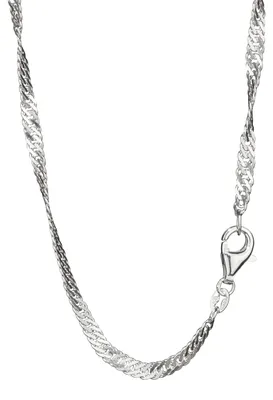 Productafbeelding van 40 cm dubbele pantoeketting, gedraaid, van 925 zilver, 2,5 mm breed. Zilveren ketting