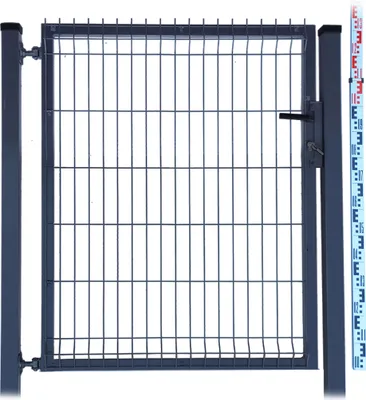 Zdjęcie produktu dla FURTKA 120cm antracyt grafit PANELOWA dwa SŁUPKI RAL7016 ogrodzeniowa 123cm