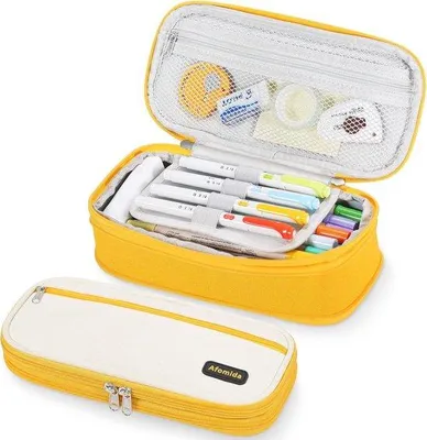 Productafbeelding van Grote capaciteit etui voor schrijfwaren en make-up - Draagbare pennenzak voor school en kantoor