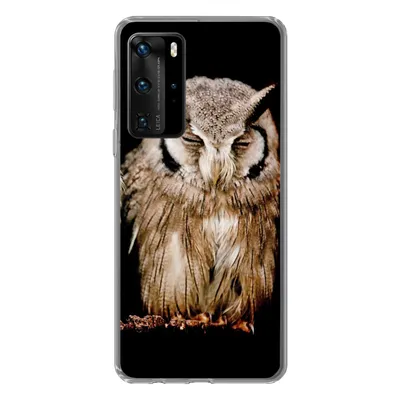 Produktbild von MuchoWow® Handyhülle Schutzhülle Hülle für Huawei P40 Pro Eule - Vogel - Schwarz Silikon Softcase Handy Hülle - Schutz