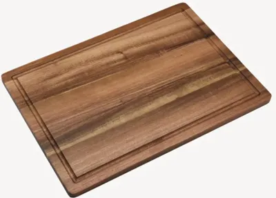 Zdjęcie produktu dla Deska do krojenia z drewna akacjowego z rowkiem na sok – trwała i ekologiczna 39,5 × 28 × 1,5 cm
