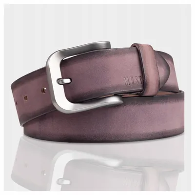 Immagine prodotto di Mustang | Cintura da uomo, in pelle marrone, elegante, classica, adatta per l'ufficio e il tempo libero, lunghezza 105 cm
