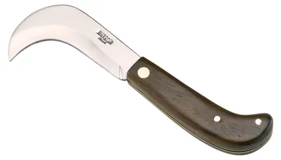 Rebmesser mit Edelstahlklinge und Holzgriff, 22 cm