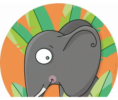 Produktbild von Kinder-Tischsets rund Ø 38 cm 4er Set – rutschfest – Tiermotiv Elefant