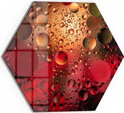 Produktbild von DEQORI Glasbild Echtglas 55x48 cm 'Feurige Tropfen' Wandbild Bild modern Deko